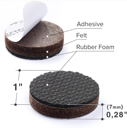 X-PROTECTOR Non Slip Furniture Pads – 24 pcs Premium Furniture Grippers 2"! | Best Self Adhesive Rubber Feet Furniture Feet – Ideal Non Skid Furniture Pad Floor Protectors – Keep Furniture in Place!