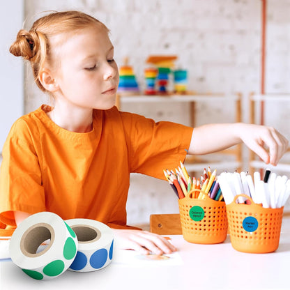 1600 PCS, 3/4" Color Round Dot Stickers, 10 Colors-20 Sheets | Circle Color Coding Blank Labels for Kids/Office/Classroom, Easy Peel, Ideal in Garage/Yard Sale Price self-adhesive Labels