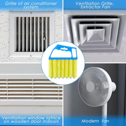 Geiserailie 2 Pcs Window Venetian Blind Cleaner Duster Tool Washable 7 Fingers Dusting Cleaner and Air Vent Shutter Brush Blinds Air Conditioner Fan Duster Dirt Housekeeping Tool (2 Color)