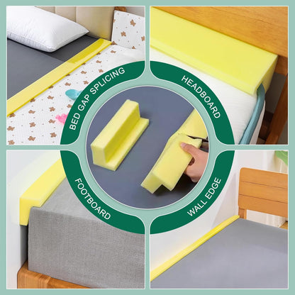 Bed Filler for Headboard, Suitable for Gap 1-2" of King Queen Twin Bed, 78.7'' Long Wedge Sleeping Pillow, Foam Mattress Gap Filler