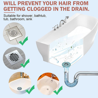 Gotega 5 Pack Sink Drain Strainer, Hair Catcher for Bathroom Tub Shower | Sink Hair Catcher Shower Drain Durable Silicone Hair Stopper Shower Drain Cover Hair Trap, Bathroom Sink Replacement