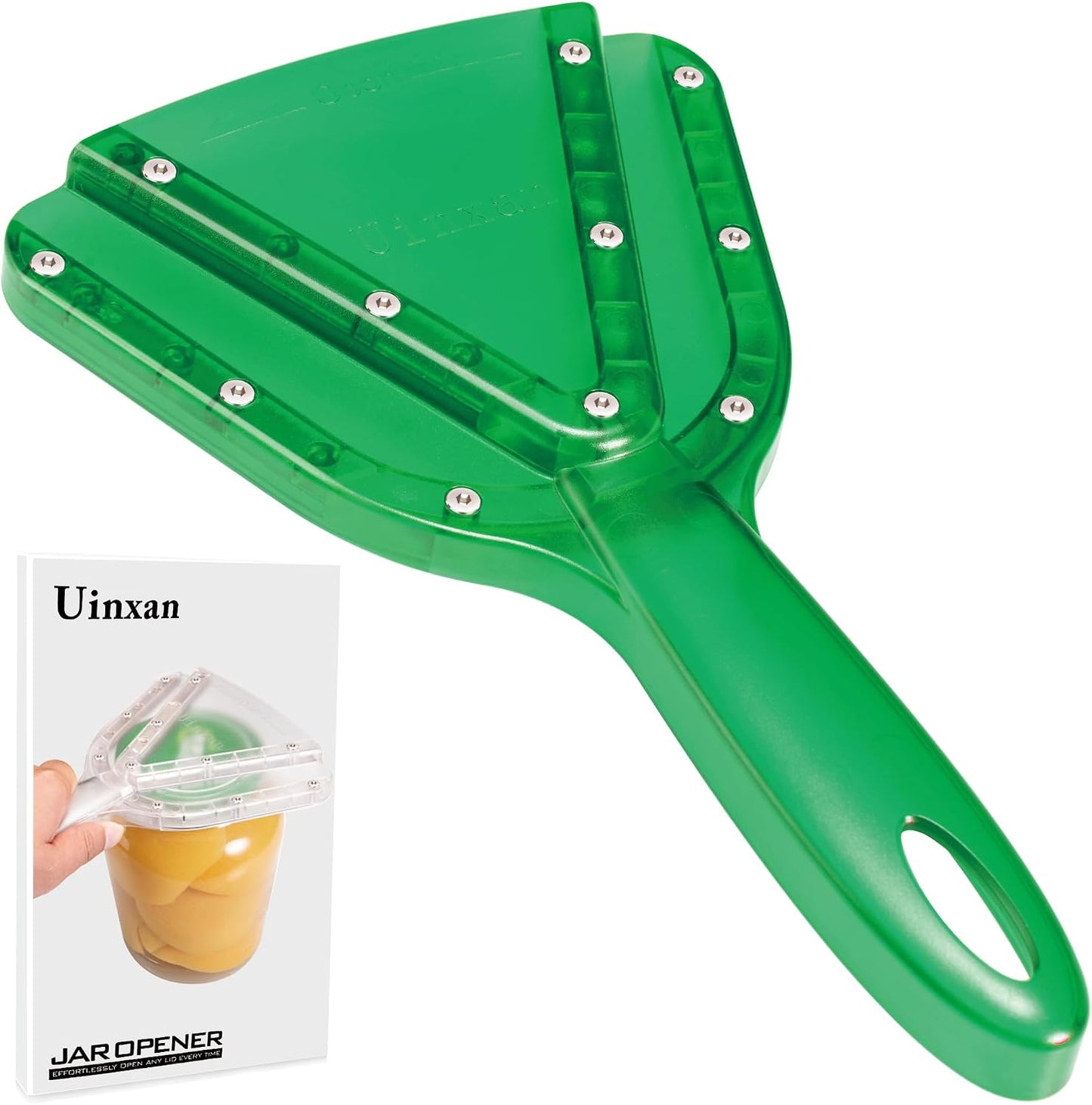 Uinxan Patented Jar Opener, Ideal for Weak Hands & Seniors with Arthritis | Effortlessly Opens 0.2"-5.3" Stubborn Lids & Screw Bottle Caps, Handheld Manual, Durable 304 Stainless Steel (Blue)