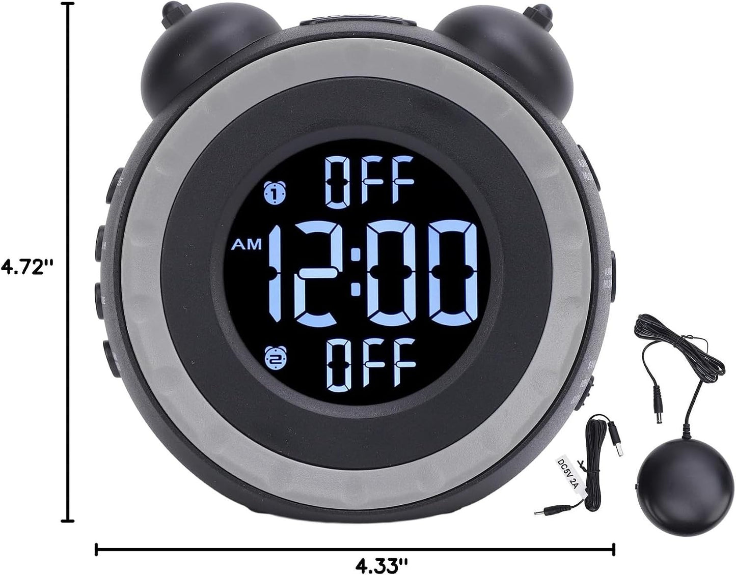 Ymiko Alarm Clock with Bed Shaker Volume Vibrating Bed Shaking Alarm Clock for Sleepers Deaf Hard of Hearing