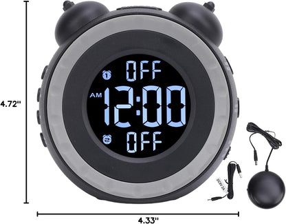 Ymiko Alarm Clock with Bed Shaker Volume Vibrating Bed Shaking Alarm Clock for Sleepers Deaf Hard of Hearing