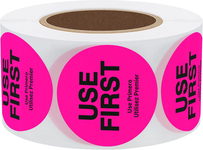 500 Pcs 1.5" Use First Stickers Small Stickers Circle Label Dot Labels Fluorescent Paper, Fluorescent Green