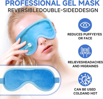 AiricePac Cold Eye Mask Cooling Eye Mask for Dry Eyes, Gel Eye Mask Eye Ice Pack Reusable Cold Eye Compress for Dark Circles, Migraines, Eye Surgery, Skin Care