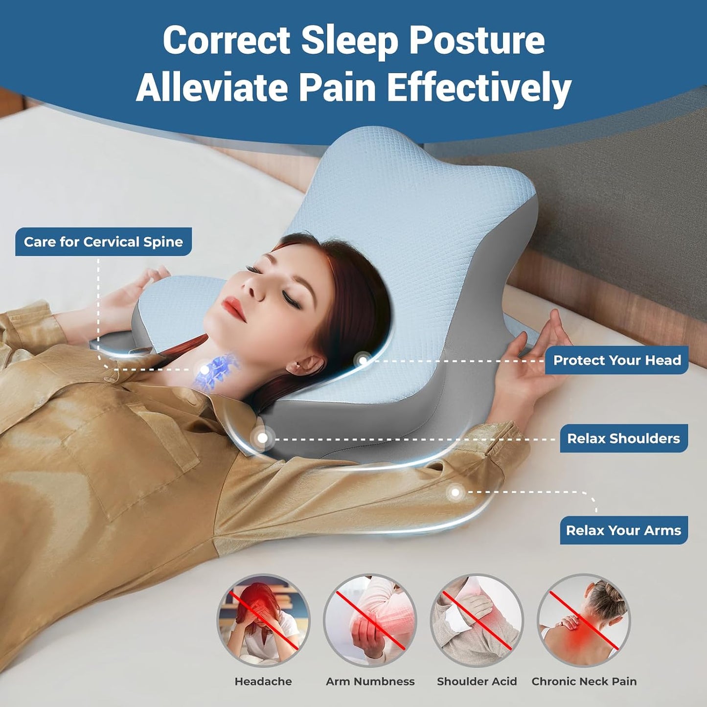 Reading Pillow for Bed, Lying, Leaning and Prone, Ergonomic Memory Foam Bed Wedge Pillow for Headboard, Chin & Back Support Pillows on Bedrest Couch Floor- Grey