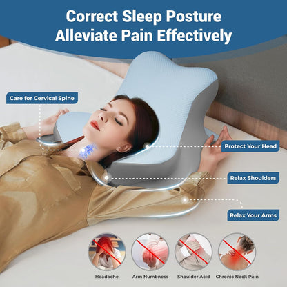Reading Pillow for Bed, Lying, Leaning and Prone, Ergonomic Memory Foam Bed Wedge Pillow for Headboard, Chin & Back Support Pillows on Bedrest Couch Floor- Grey