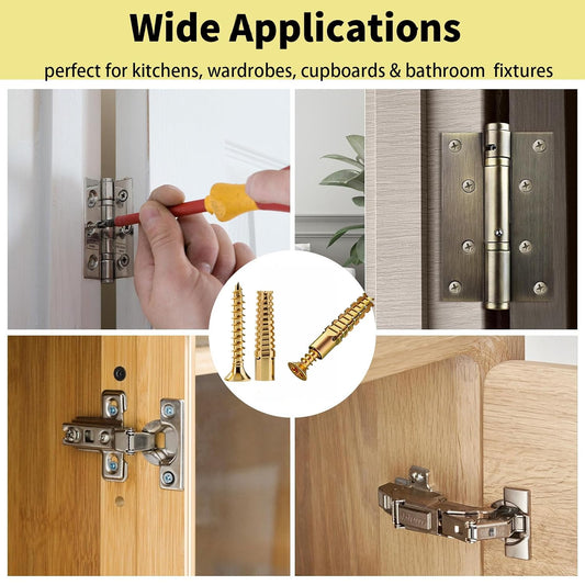 6×14mm Short Expansion Screw Set, 50pcs for Cabinet Hinge Repair and Stripped Thread Restoration, Secure Cabinet Door Fastening, Suitable for Tile Stone Wood and More