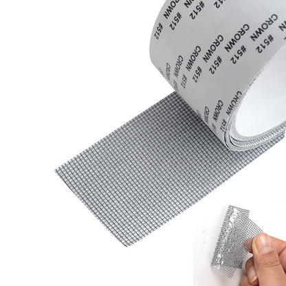 Black Window Screen Repair Tape（2" W×80" L） Strong Adhesive Screen Repair Tape Fiberglass Screen Tape Mesh Repair for Covering Windows or Doors Pet Mesh Cage Tears Holes