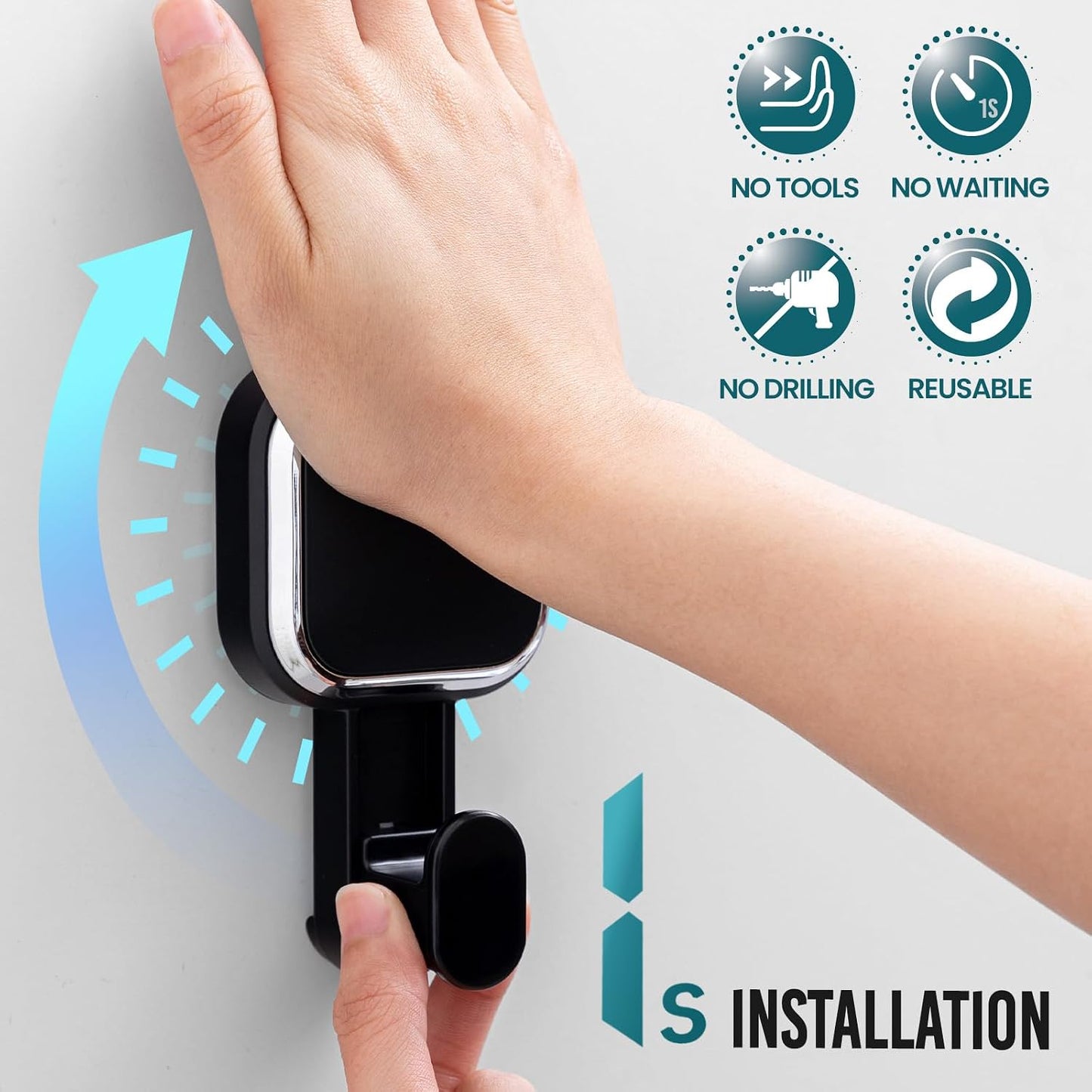 TAILI 2 Pack Upgraded Suction Cup Razor Holder for Shower Waterproof, Black | Visible Safety Indicator, Rust-Resistant Bathroom Organizer, No-Drill Glass Shower Wall Hook for Towel,Loofah,Razor,Squeegee