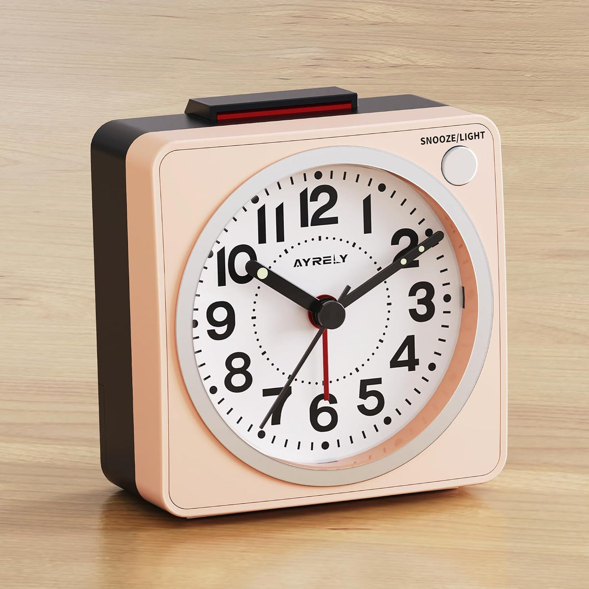 AYRELY® 2.6" × 1.4" Ultra Small Battery Operated Analog Travel Alarm Clock
