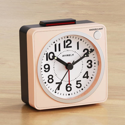 AYRELY® 2.6" × 1.4" Ultra Small Battery Operated Analog Travel Alarm Clock