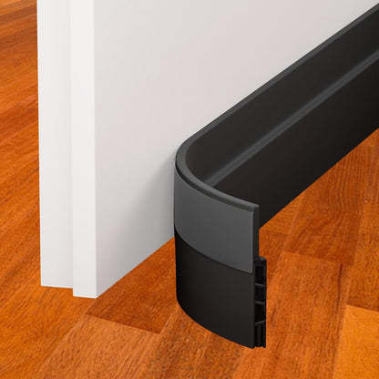 Under Door Draft Stopper - 39 Inch Adhesive Door Sweep for Interior/Exterior, Door Blocker (Black, 39.3 Inches)