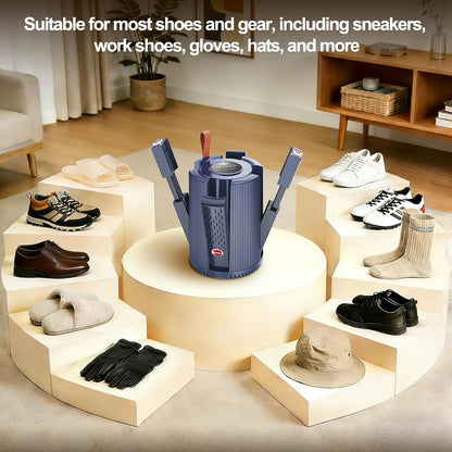 Boot Dryer Shoe Dryer for Work Boots Sneakers Socks and Gloves | 4 Racks/Air Vents, LED Temperature Display, Smart Timer Settings, Overheat-Protected, Shoe Dryer Warmer Deodorizer