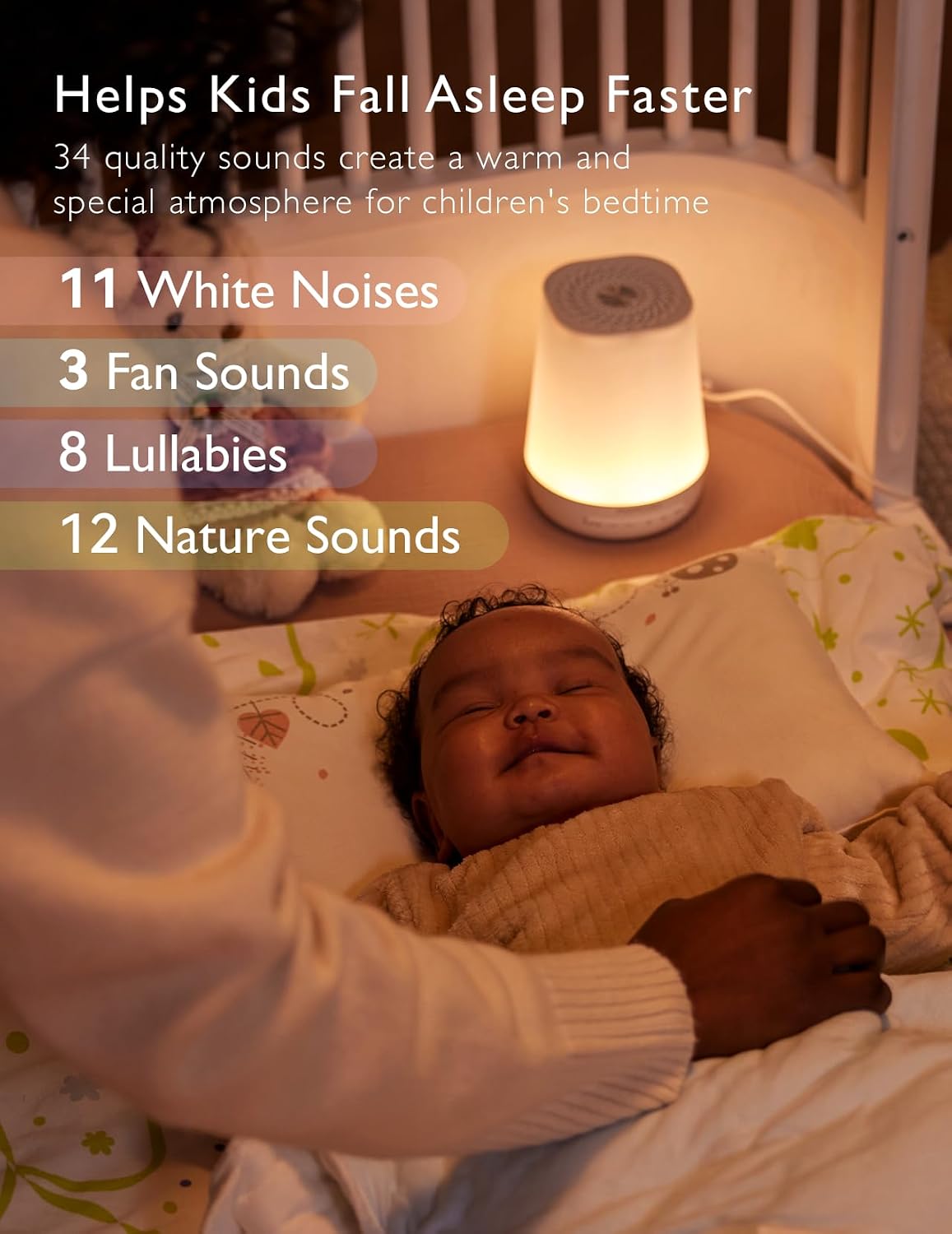 Baby Sound Machine, Momcozy White Noise Machine for Baby Sleeping with Night Light, Toddler Sleep Trainer 34 Soothing Sleep Sounds, Timer, App Remote Control, Personal Sleep Routine Alarm Clock(Blue)