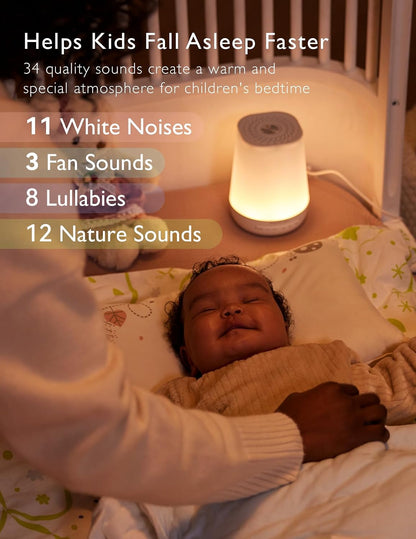Baby Sound Machine, Momcozy White Noise Machine for Baby Sleeping with Night Light, Toddler Sleep Trainer 34 Soothing Sleep Sounds, Timer, App Remote Control, Personal Sleep Routine Alarm Clock(Blue)