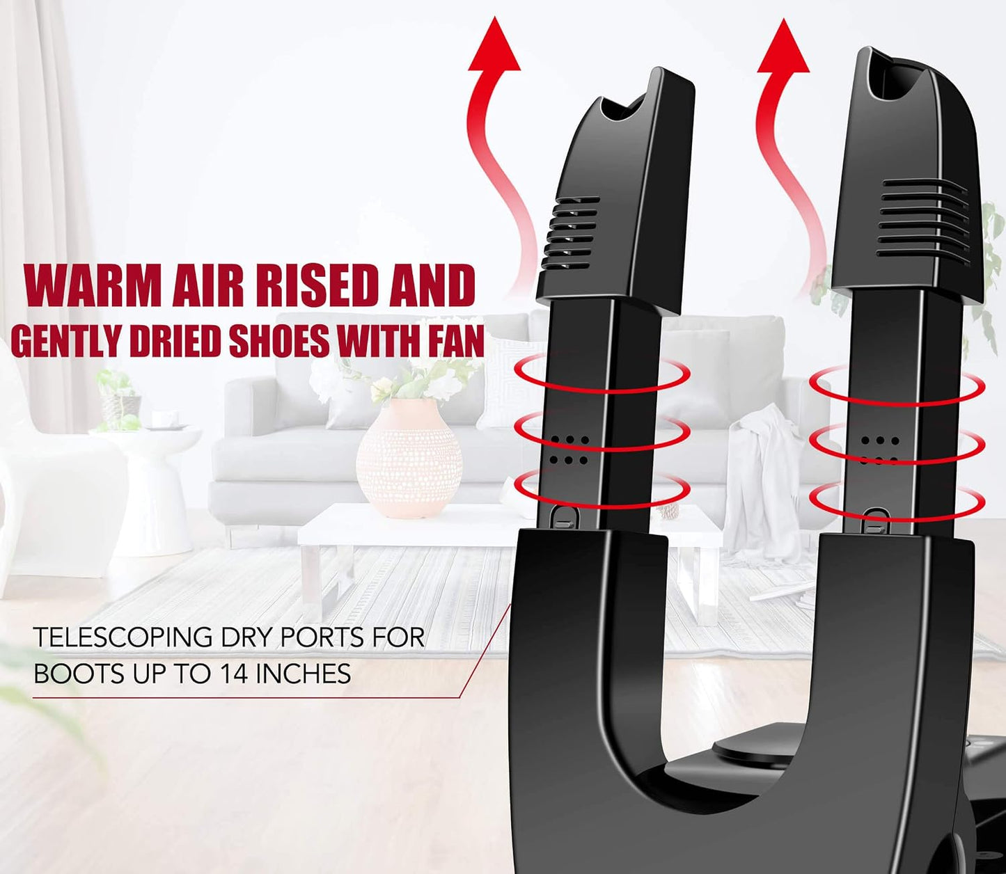 Portable Work Boot Dryer, Foldable Shoe Dryer for Gloves Shoes | Foldable warmer design, Smart timer, quick heat drying, fits for leather sports shoes,travel-friendly for work boots