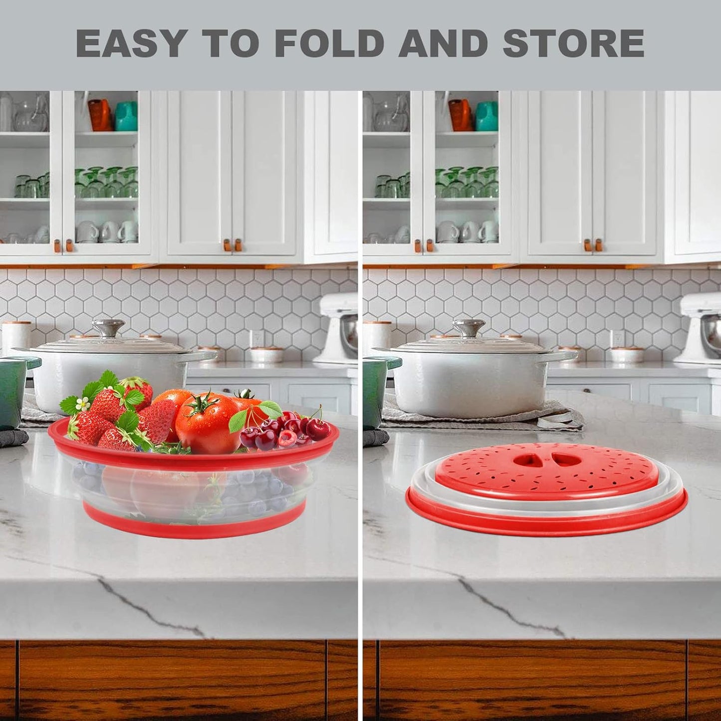 2 in 1, Aidacom Microwave Splatter Cover for Food & Silicone Microwave Mat, Mat as Bowl Holder, Trivet, Pot Holders, Drying, Baking, Utensils Rest for Kitchen Counter, Dishwasher Safe, Grey