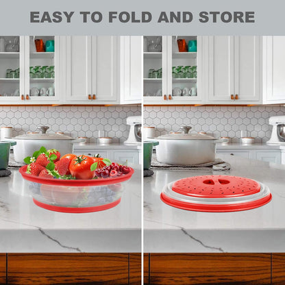 2 in 1, Aidacom Microwave Splatter Cover for Food & Silicone Microwave Mat, Mat as Bowl Holder, Trivet, Pot Holders, Drying, Baking, Utensils Rest for Kitchen Counter, Dishwasher Safe, Grey