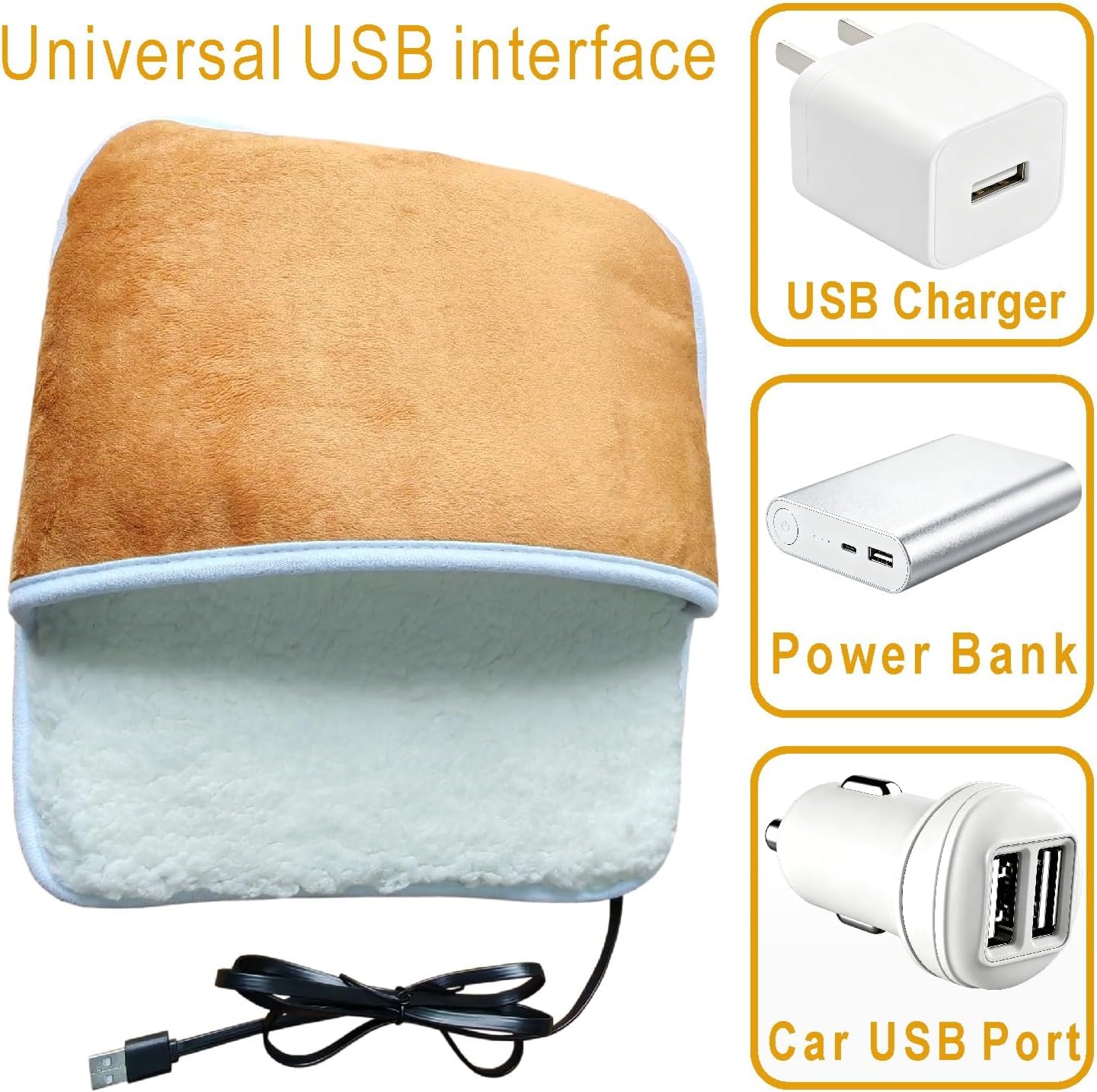 USB Warm Foot pad Plush Electric Shoes, Portable Washable Foot Warmer, Keep Your feet and Hands Warm at Home and Work; Birthday, Christmas, Valentine's Day Gifts (Grey)