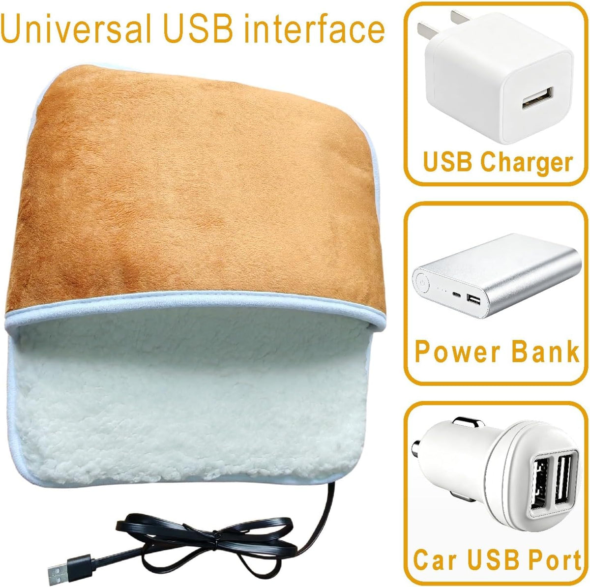 USB Warm Foot pad Plush Electric Shoes, Portable Washable Foot Warmer, Keep Your feet and Hands Warm at Home and Work; Birthday, Christmas, Valentine's Day Gifts (Grey)