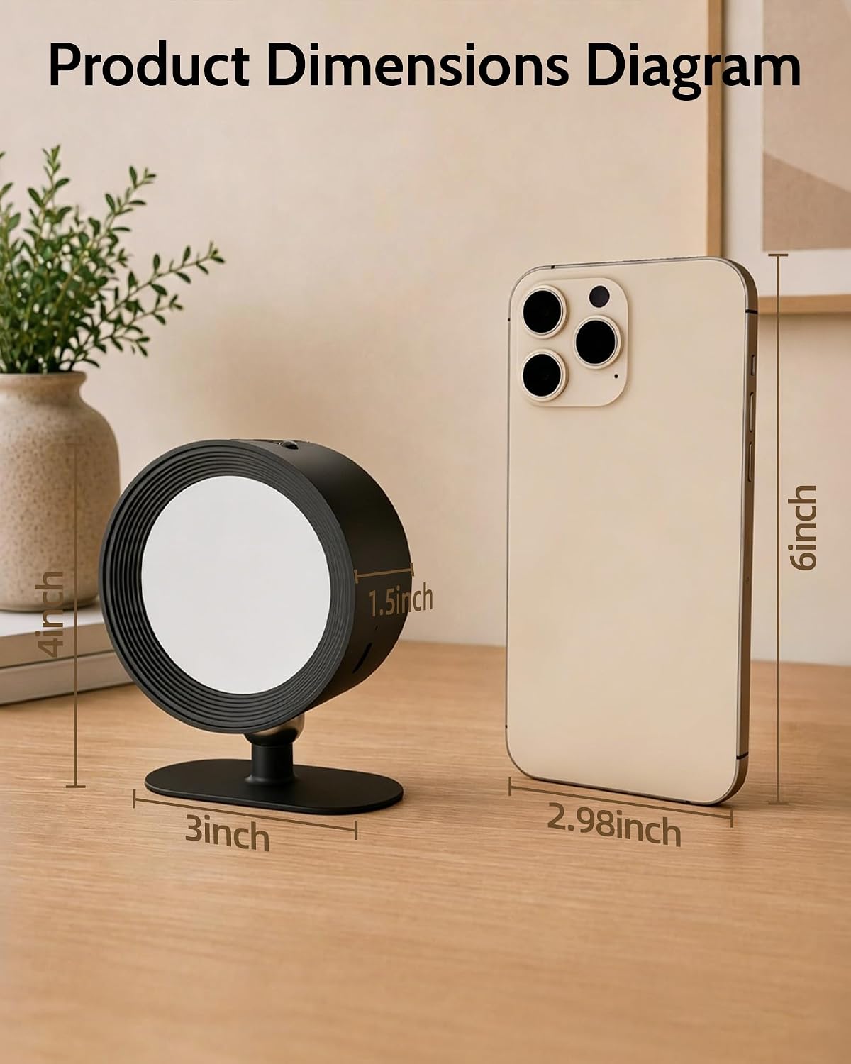 LED Wall Mounted Lights, Rechargeable Wall Sconces, 3 Color Temps, Remote & Touch, 360° Rotating and Dimmable for Bedroom, Bedside & Reading (Black, 2 Pack)