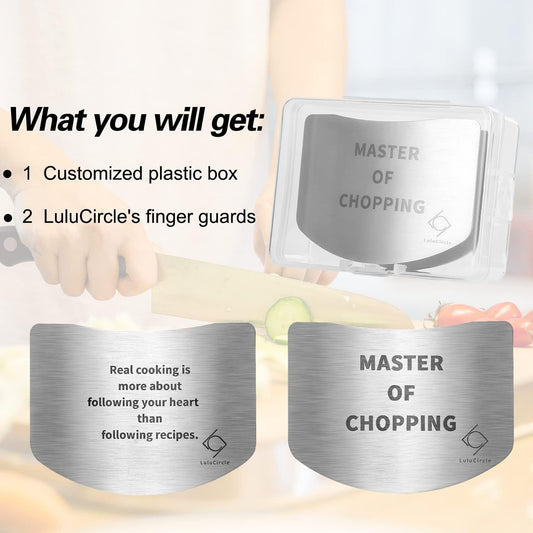 Finger Guards for Cutting, Stainless Steel Finger Guard for Cutting Food, Finger Protectors, Finger Protector, Avoid Hurting when Slicing and Dicing, 2 Pieces