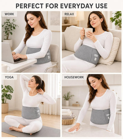 Heated Waist Belt, Cordless Lower Back Heating Pad, Black