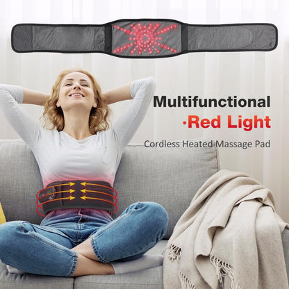 NORTHERN BROTHERS Cordless Heating Pad for Back Pain Relief with Vibration, Heated Waist Belt Wrap for Lower Back & Period Cramps, 5000mAh, 3 Heat & 3 Vibration Modes, Adjustable up to 58", Black
