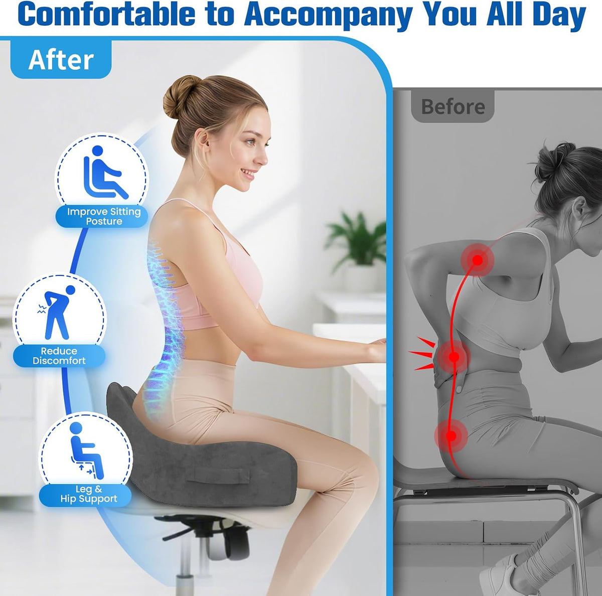 Seat Cushion, Chair Cushions, Memory Foam Office Chair Cushion