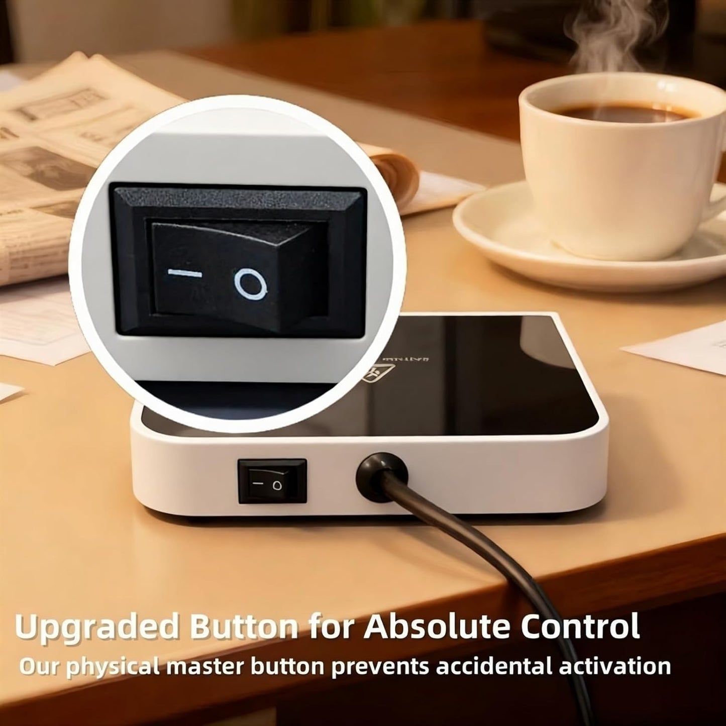 Coffee Mug Warmer & Candle Warmer 2-in-1, 46W Smart Cup Warmer for Desk | 6 Temperature Settings, 12-Hr Timer & 4-Hr Auto Shut-Off, Gift for Coffee Lovers, Home Office & Desk Warmer