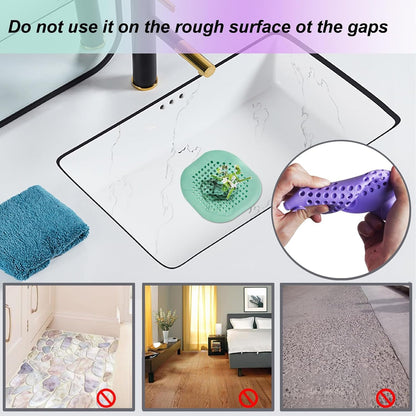 Bovinde Hair Drain Catcher,Square Cover for Shower 2 Pack (Black) | Drainer Cover Silicone Hair Stopper with Suction Cups,Protector Accessories,Easy to Install Suit for Bathroom,Bathtub,Sink