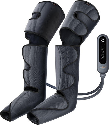 SHINE WELL Leg Compression Massager, Leg Massager for Circulation and Pain Relief, Air Compression Leg Massager with 3 Modes 3 Intensities 2 Extenders and Adjustable Wraps