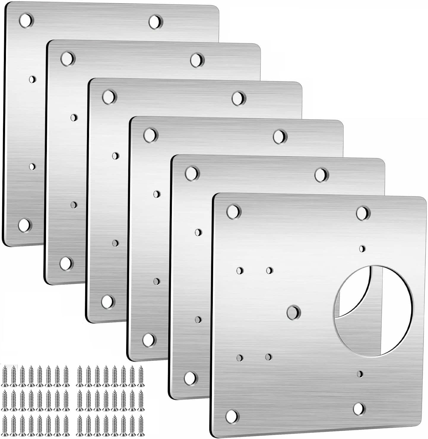 Cabinet Hinges Repair Plate,Stainless Steel Hinge Repair Brackets Kit,Kitchen Cupboard Door Hinge Repair Plate Kit Includes Fixing Screws,Protect Wooden Kitchen Cabinet Door,Furniture(2 PCS)…