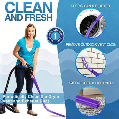 Upgraded Dryer Vent Cleaner: Universal Vacuum Hose Attachment Fits All Vacuums Cleaner, Deep Cleaning Tools for Clogged Ducts & Lint Removal
