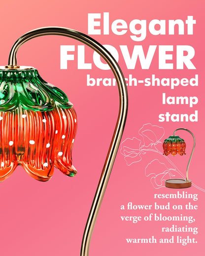 Funistree Flower Candle Warmer Lamp with Timer, Dimmable Candle Lamp Warmer, Christmas Birthday Gifts for Women Mom Her, Housewarming Home Decor, Lotus Wax Warmer for Yankee Candles - Lily Amber