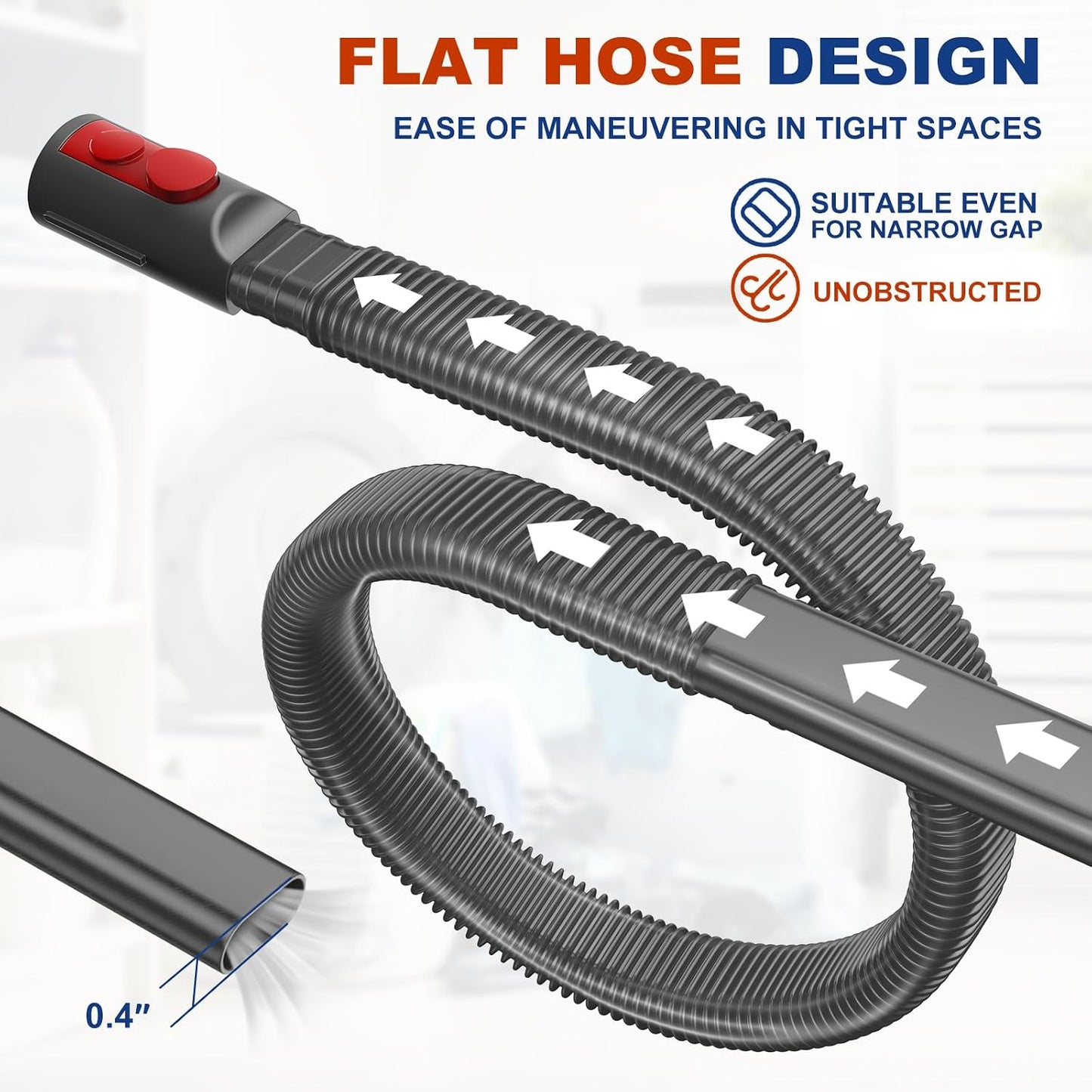 Sealegend Dryer Lint Vacuum Attachment Hose Compatible with Dyson V15 V12 V11 V10 V8 V7 Gen5 Cordless Vacuum Cleaner, Flexible Dryer Vent Cleaner Kit Lint Removal Tool Purple | Multi-use Vacuum Hose Compatible with Dyson V15 V12 V11 V10 V8 V7 Gen5