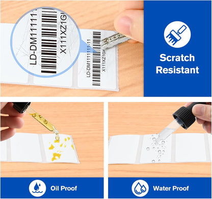 L LIKED 2" x 1" Thermal Labels, Blank Removable Labels with No Residue, Water and Oil Resistant, Use for Both Home and Office (1 Roll, 1300 Labels)