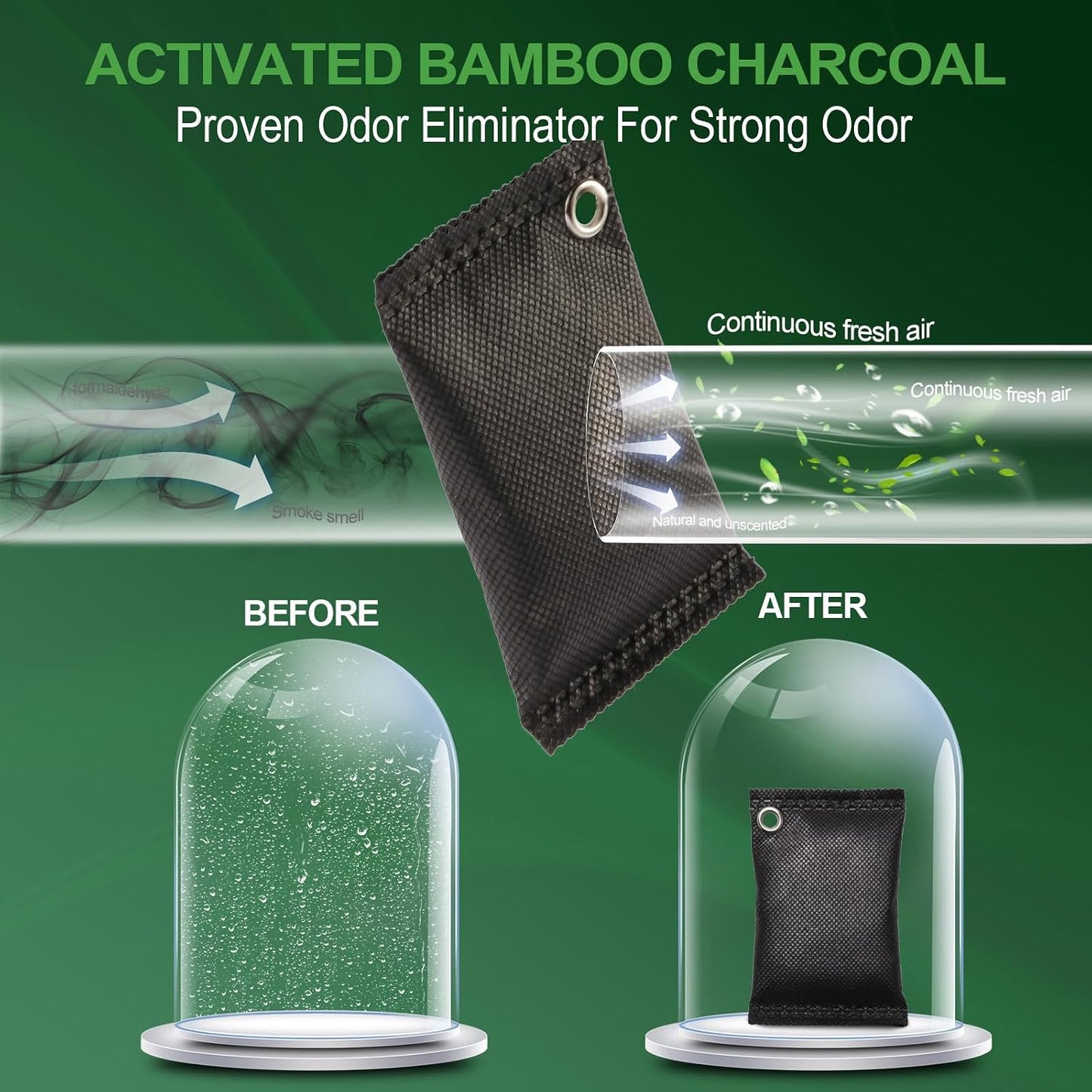 Activated Charcoal Odor Absorber, 10 Pack Natural Shoe Odor Eliminator, Bamboo Charcoal Air Purifying Bags, Sneaker Deodorizer and Moisture Absorbers for Clean Footwear, Shoe Odor Remover