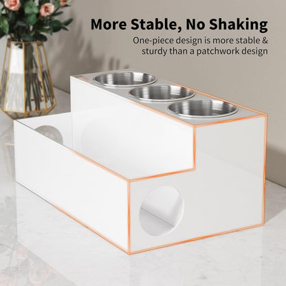 NIUBEE Acrylic Hair Tool Organizer,Hair Dryer Holder Countertop with 3 Cups | Clear, Hot Tools Organizer, Hair Blow Dryer Organizer for Curling Iron, Brush, Straightener, Makeup,Skincare,Vanity, Bathroom