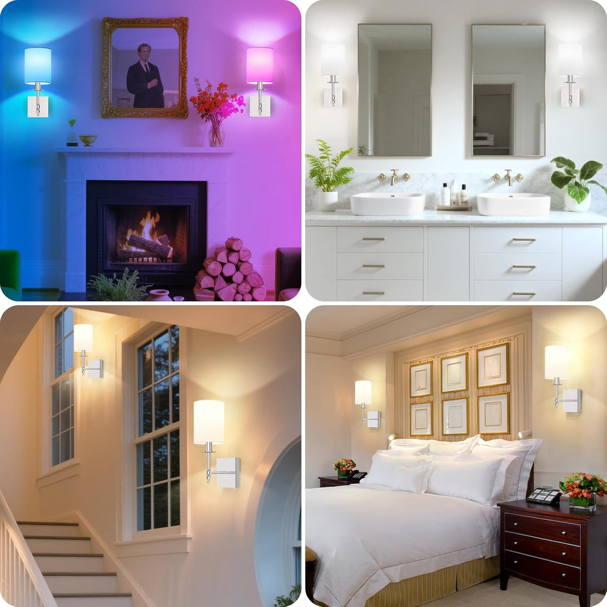 Battery Operated Wall Sconces Set of 2, Rechargeable Sconces with Remote