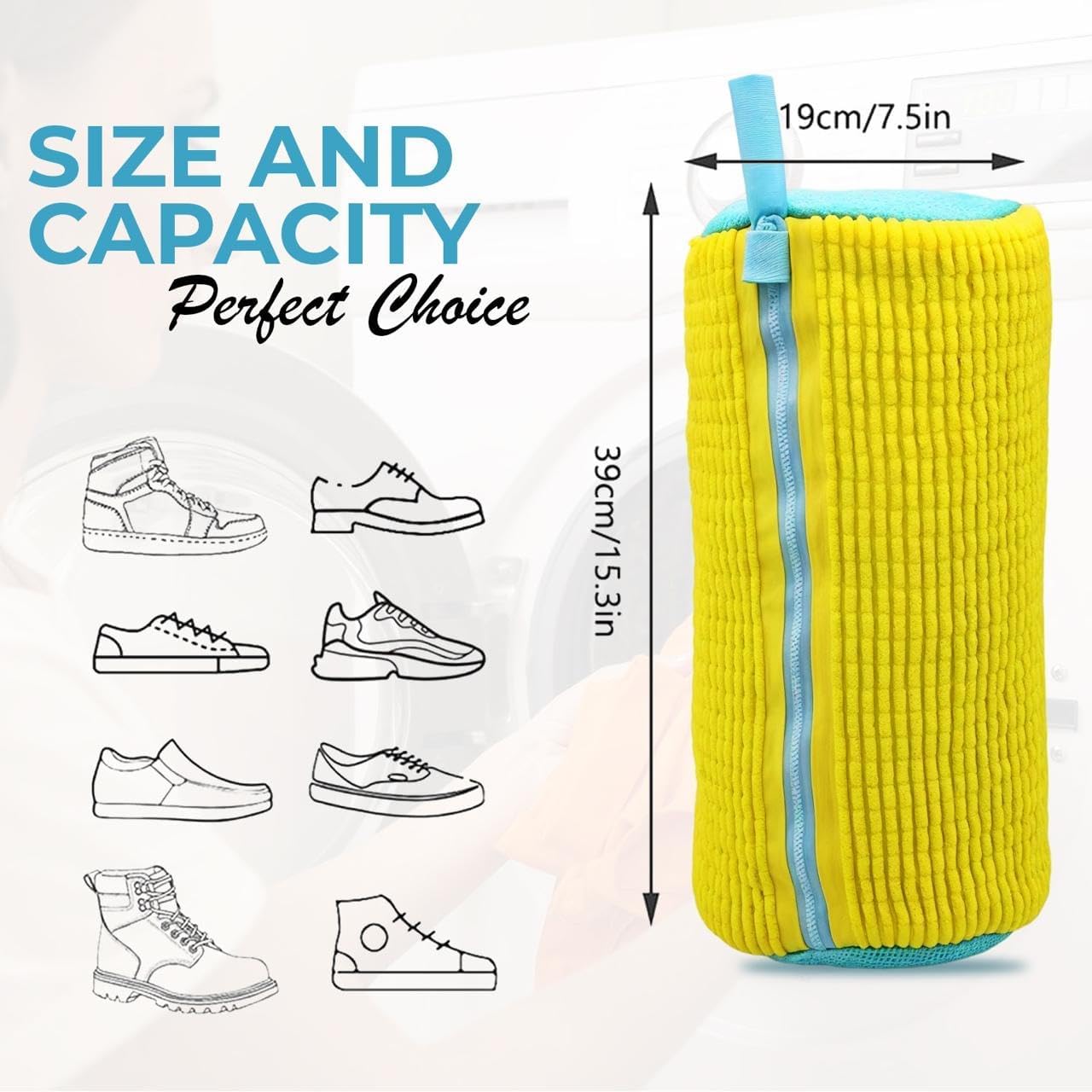 Mesh Shoe Washing Machine Bag Kit, 2 Sneaker Laundry Bags & Brush | Includes 2 Shoe Trees, YKK Zipper, Dryer Safe