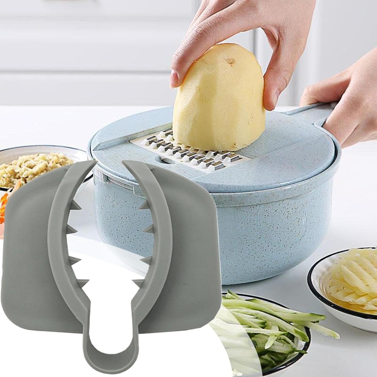 Finger Guards for Cutting - Secure Slicer Safety Guard - Non Slip Ergonomic Protective Kitchen Accessories for Cutting Food Preparation Restaurant Beginner Home Vegetable Slicing