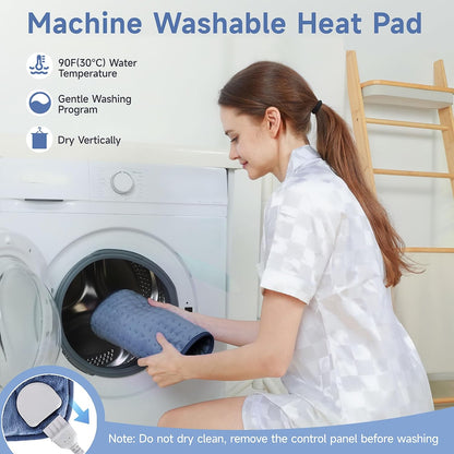 NBKLS Heating Pads for Back Neck Shoulder Pain, Electric Heating Pad Auto Shut Off, Fast Heat, Large Heating Pad Christmas Gift for Women Men, Birthday Gifts for Mom Dad (Blue)