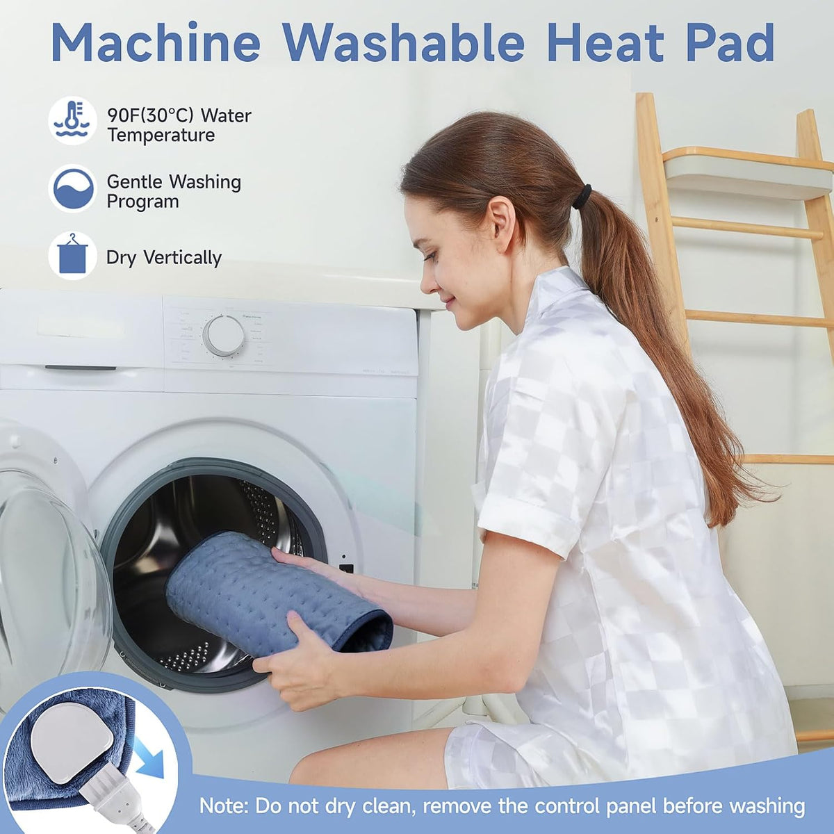 NBKLS Heating Pads for Back Neck Shoulder Pain, Electric Heating Pad Auto Shut Off, Fast Heat, Large Heating Pad Christmas Gift for Women Men, Birthday Gifts for Mom Dad (Blue)