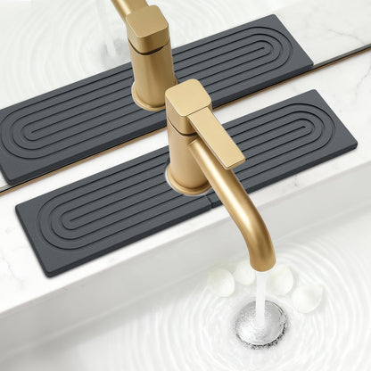 Fast Dry Stone Faucet Mat for Bathroom Sink Kitchen Counter Marble Trays | Small Diatomite Sink Splash Guard White Absorbent Tray Counter Quick Drying Stone Kitchen Diatomaceous Earth Around Faucet