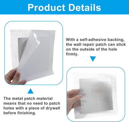 2 x 2 Inch Drywall Repair Patch, 8Pcs | Self Adhesive, Dry Wall Patch Kits, Wall Hole Repair Kit