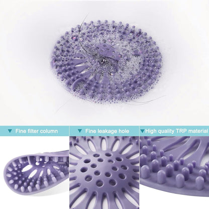 Gotega 5 Pack Sink Drain Strainer, Hair Catcher for Bathroom Tub Shower | Sink Hair Catcher Shower Drain Durable Silicone Hair Stopper Shower Drain Cover Hair Trap, Bathroom Sink Replacement