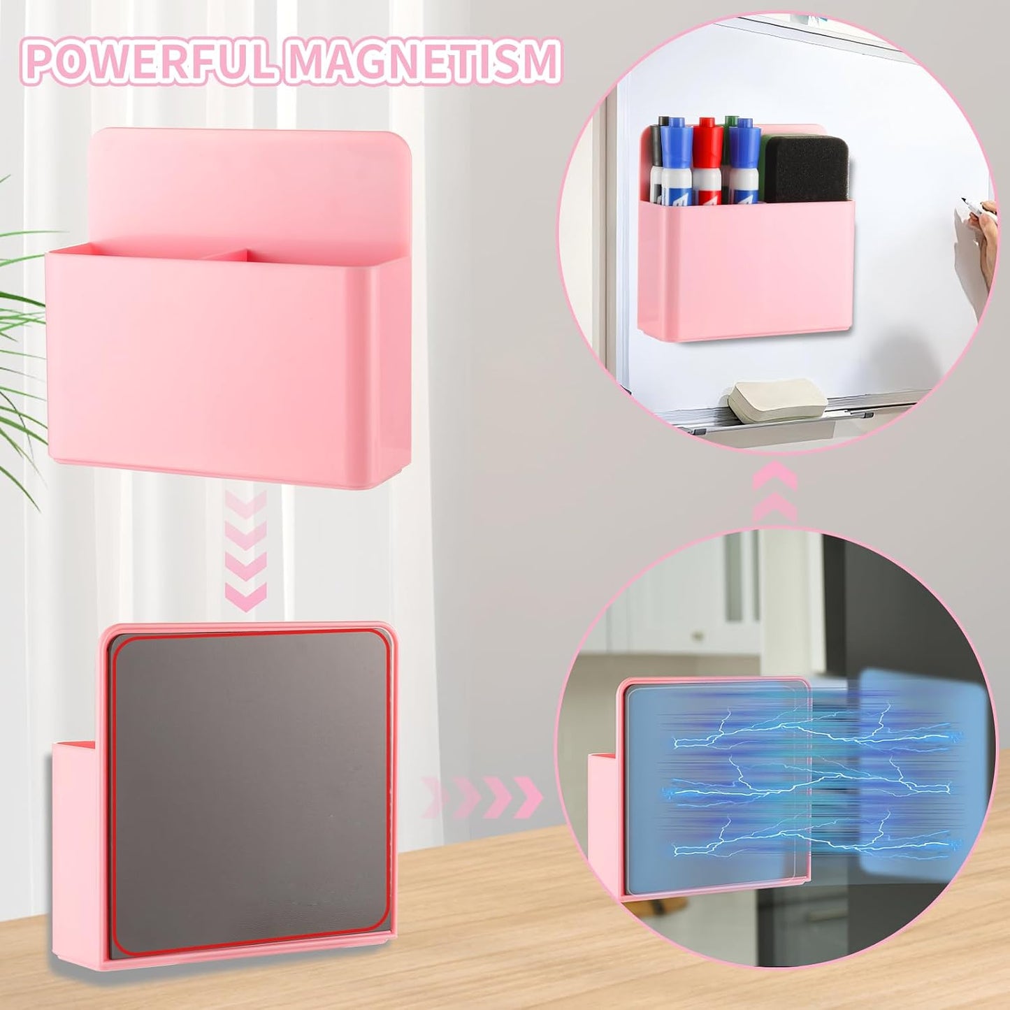 Camelmother 2Pcs Magnetic Dry Erase Marker Holder For Whiteboard Fridge | 2Slots Locker Accessories Teacher Classroom Must Haves Fridge magnets